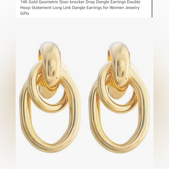 ❌6 earrings Elegant Gold Hoop Earrings Set. 3 hoops and 3 stud earring, 1 - Picture 4 of 7